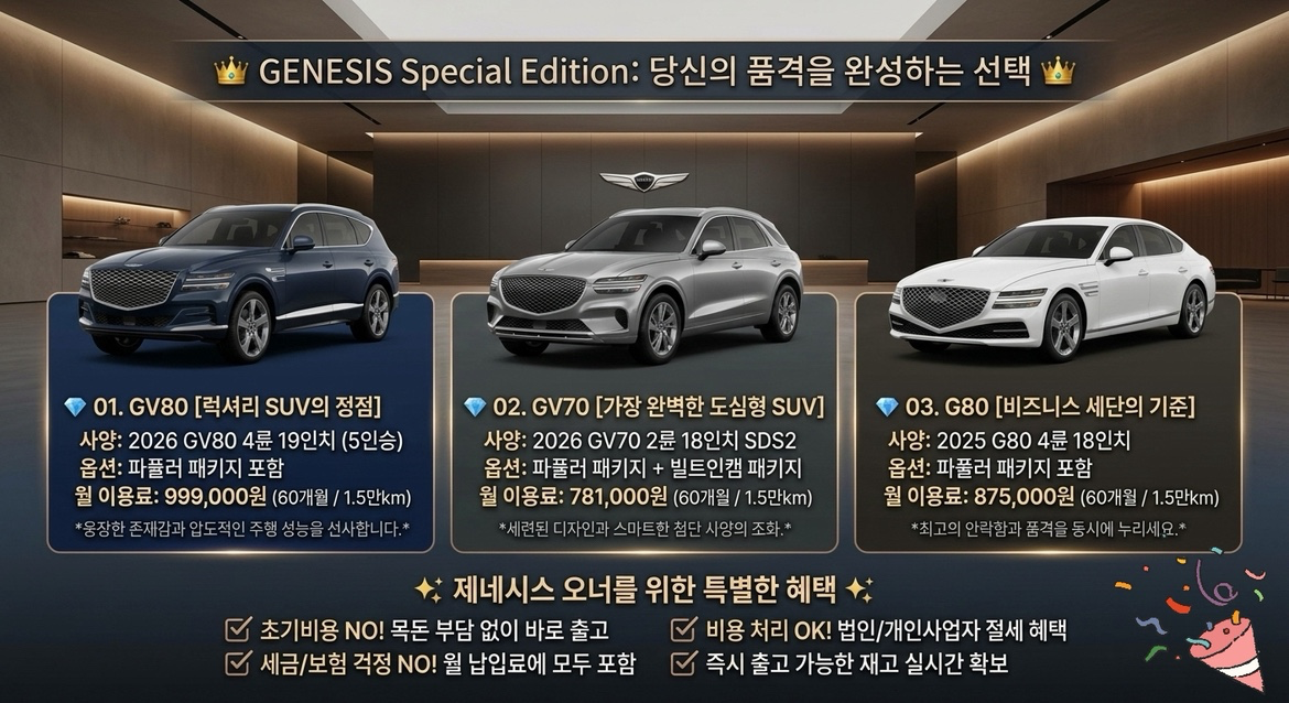 3월 즉시출고 제네시스 특판가