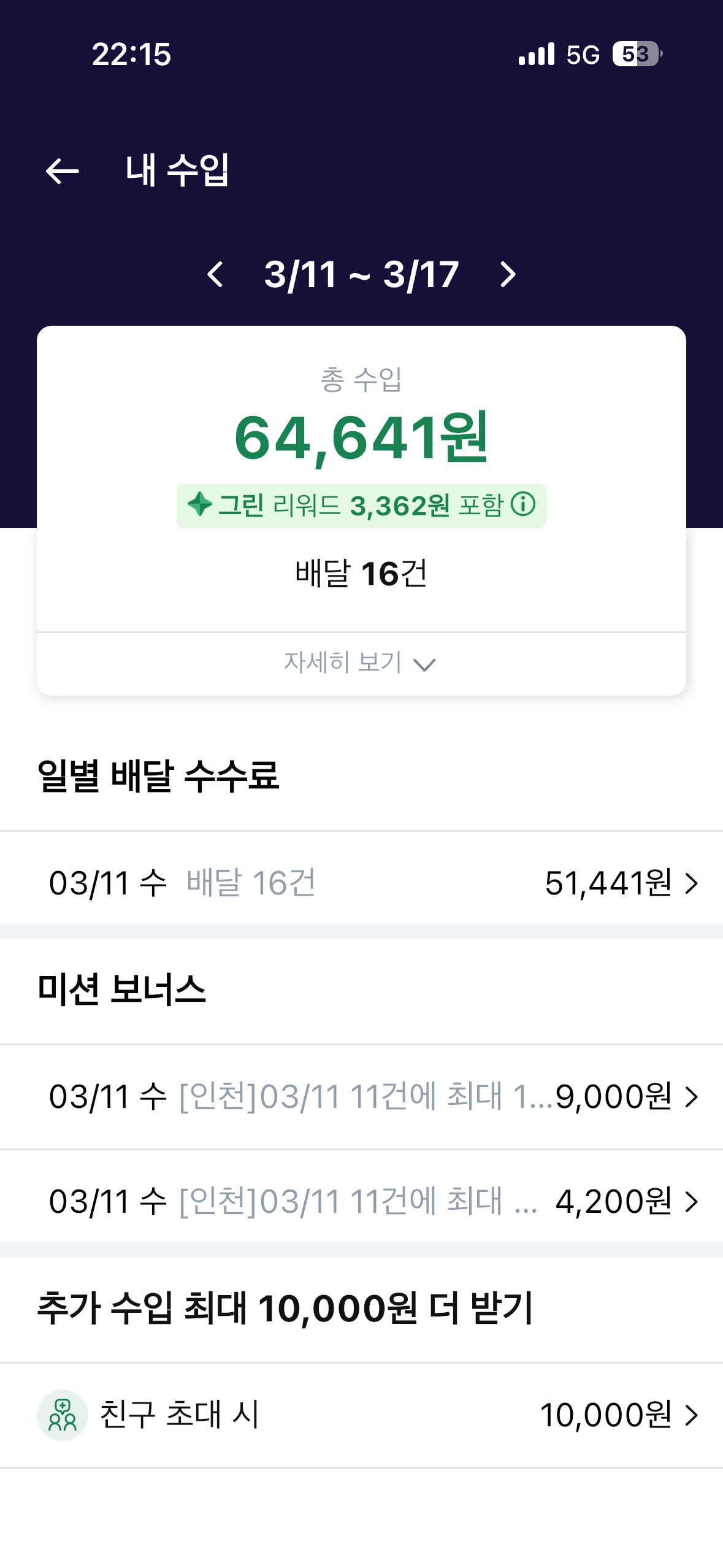 3월 11일 수익 인증
