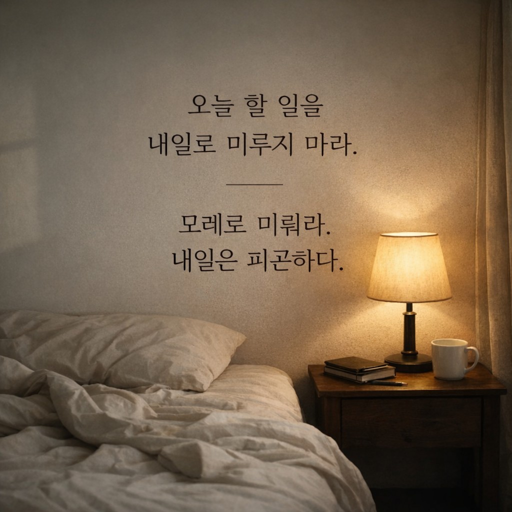 오늘 할 일을 내일로 미루지 마라.