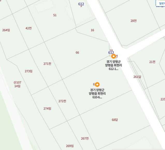 껀당500만원 3거리위치 경기도 양평군 양평읍 회현리 182평 전원주택자리