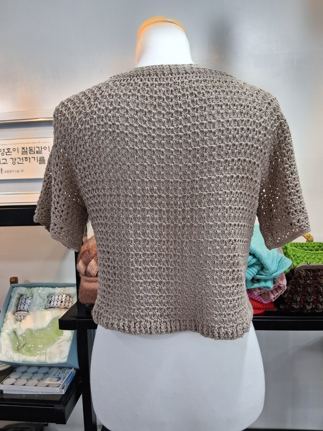 새상품 코바늘 탑다운 썸머볼레로