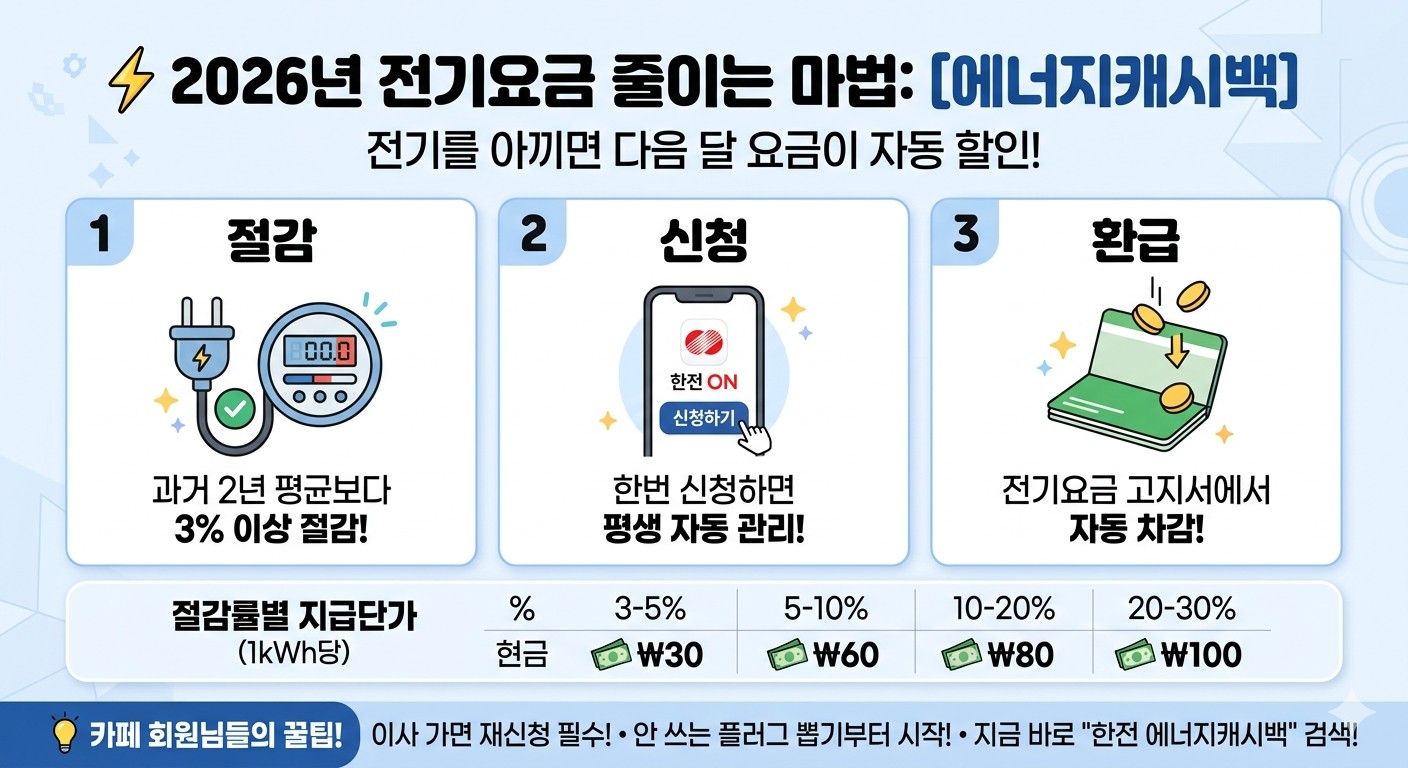 ⚡️ 전기를 아낀 만큼 "현금"으로 돌려받는 [에너지캐시백]