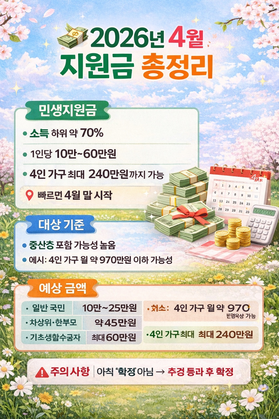 2026년 4월 지원금 총정리
