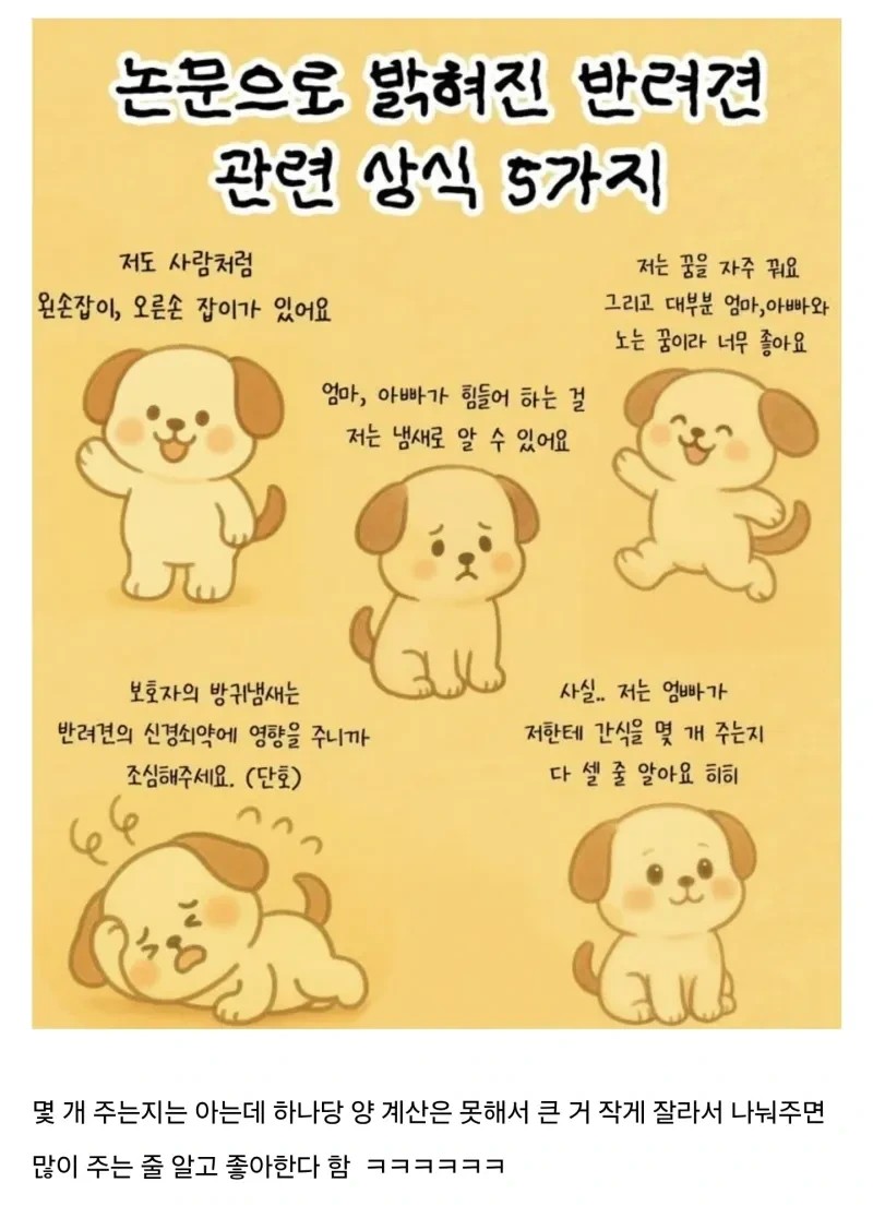 논문으로 밝혀진 반려견 상식