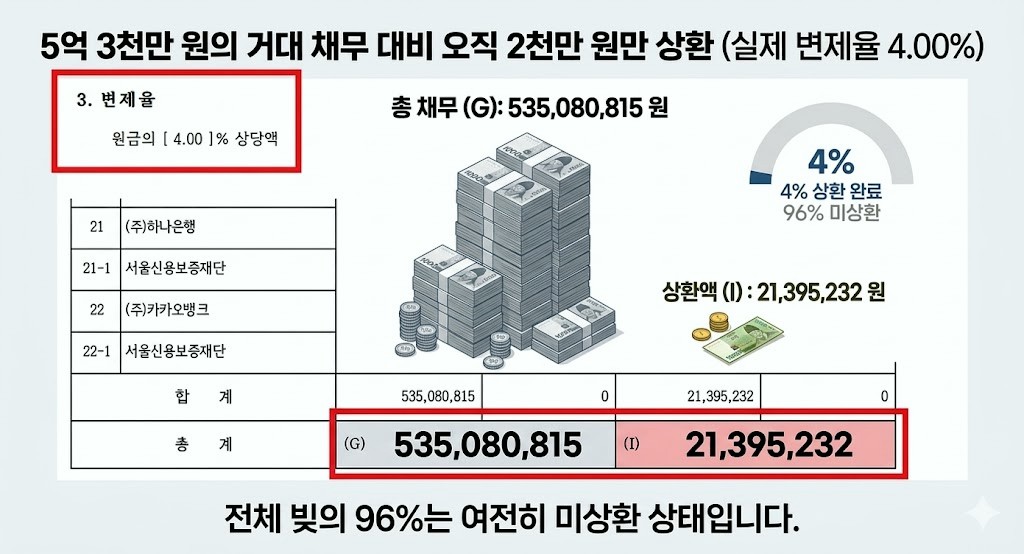 5억 3천 -> 5억 1천 탕감, 개인회생 전문가에게 맡겨야하는 이유