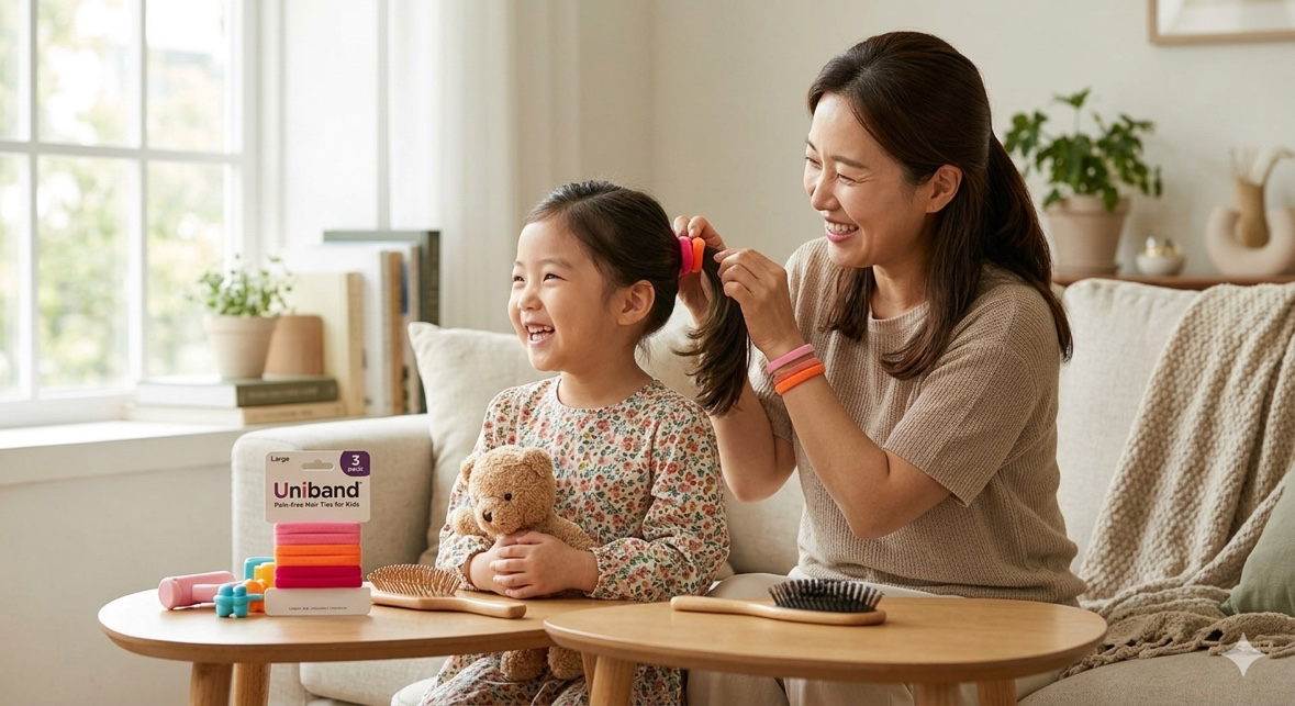 딸내미 머리 묶을 때 눈물 뚝! '유니밴드 안아픈 고무줄' 찐 후기 🥕