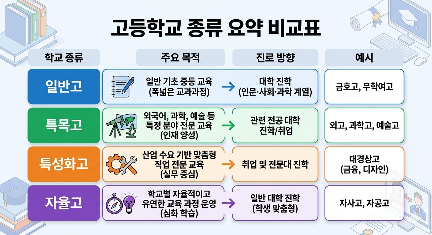 고등학교종류