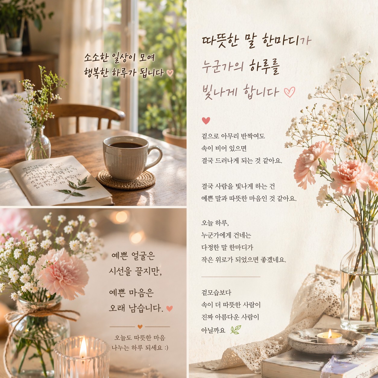 겉으로 아무리 반짝여도 속이 비어 있으면 결국 드러나게 되는 것 같아요 🌱