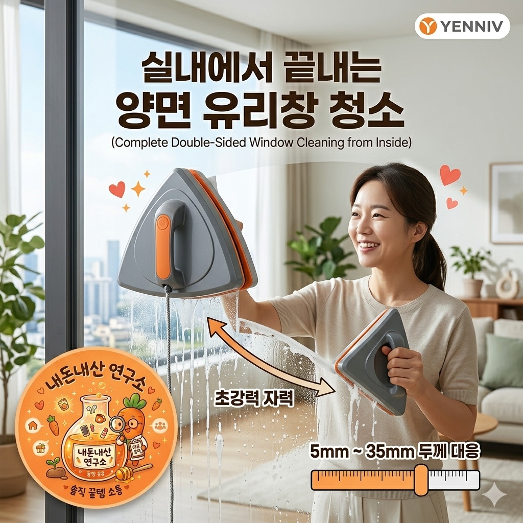 [꿀템추천] 아파트 창문 청소, 이제 목숨 걸지 마세요! '예니브 자석 창문닦이' 찐 후기