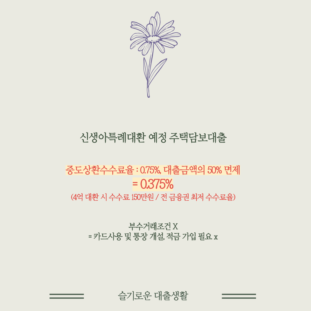 🍼신생아특례대출 대환 예정 주택담보대출