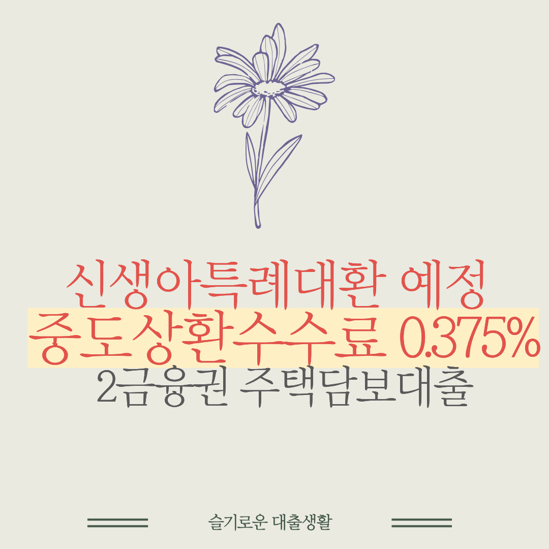 🍼신생아특례대출 대환 예정 주택담보대출