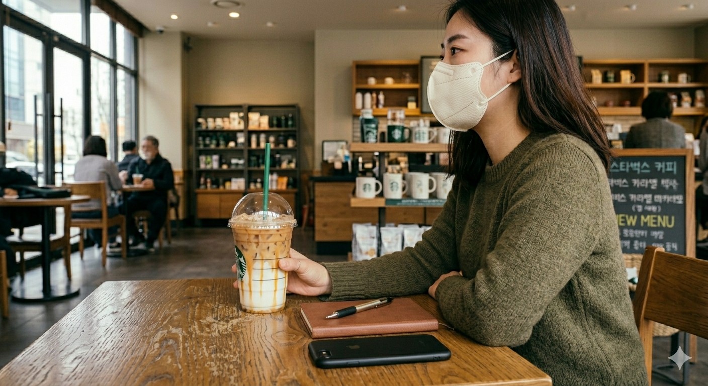 친구랑 둘이서 스벅에서  두시간