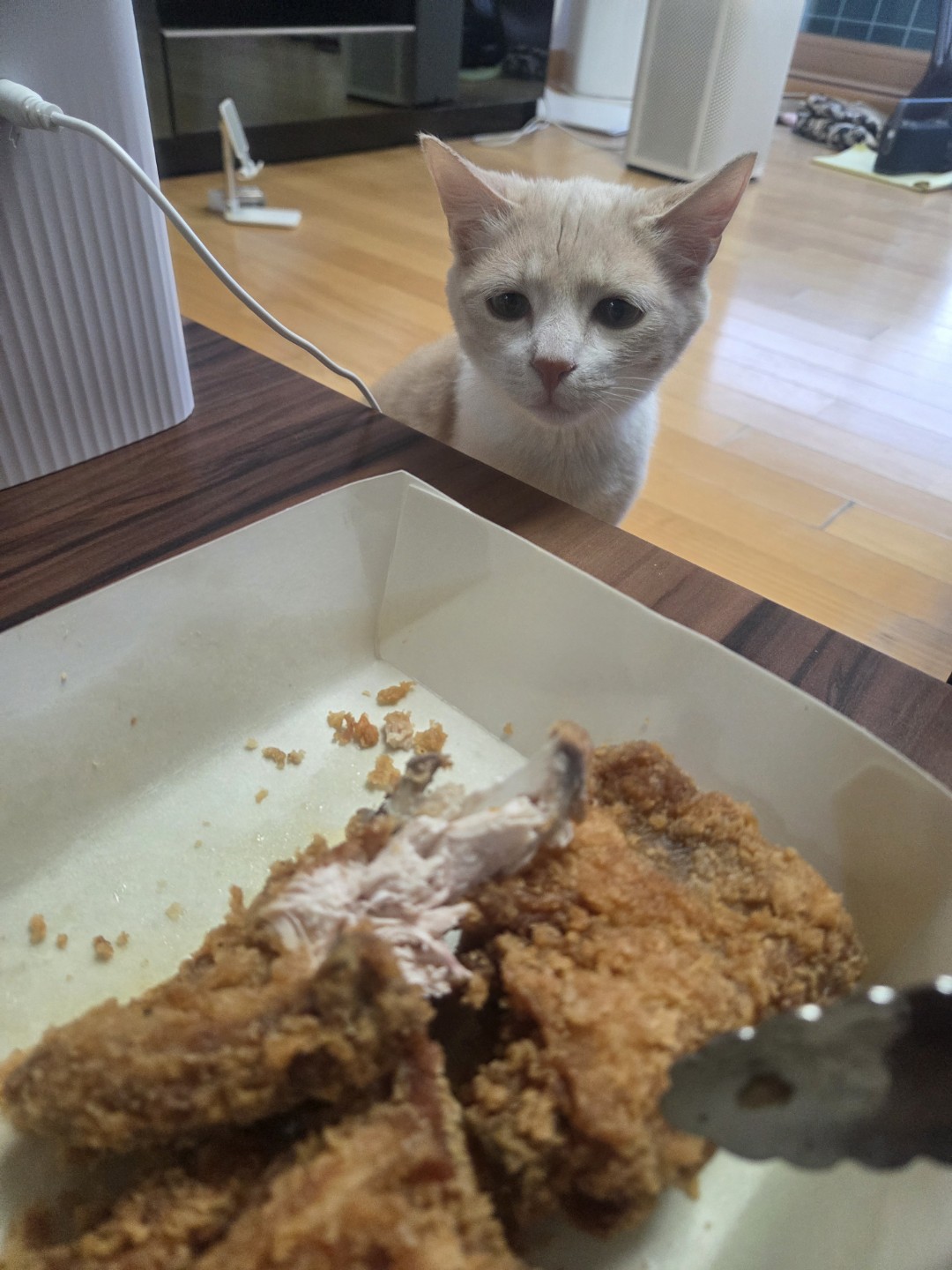 치킨 치킨 먹었어요.