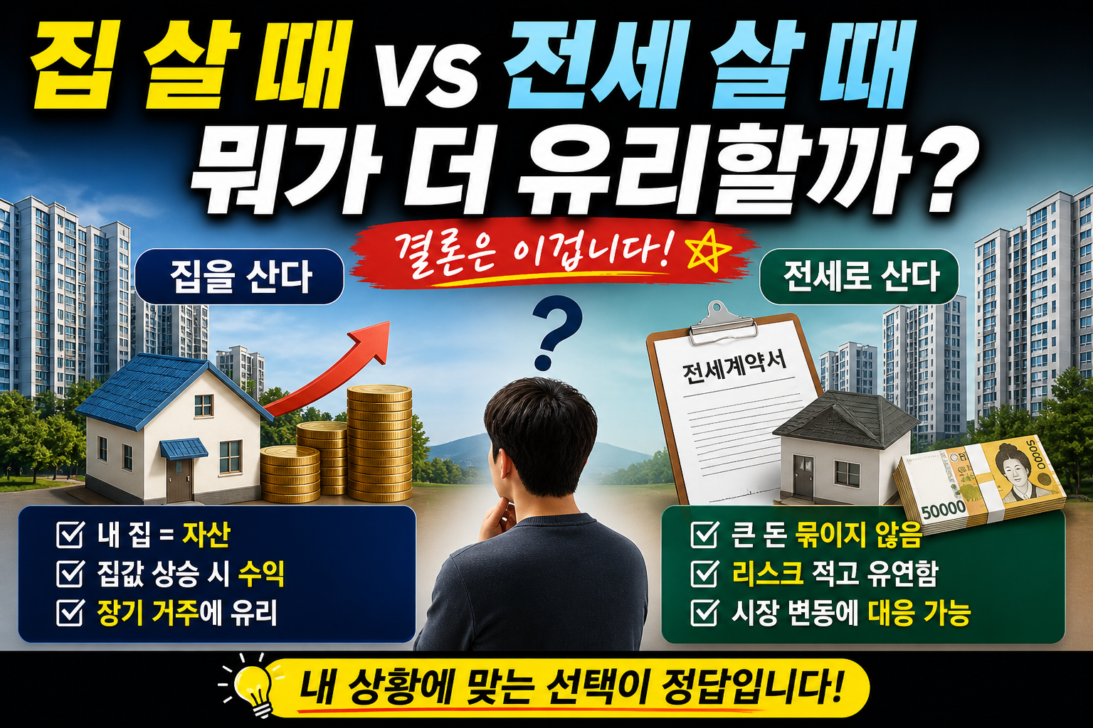 집 살 때 vs 전세 살 때, 뭐가 더 유리할까? (결론은 이겁니다)