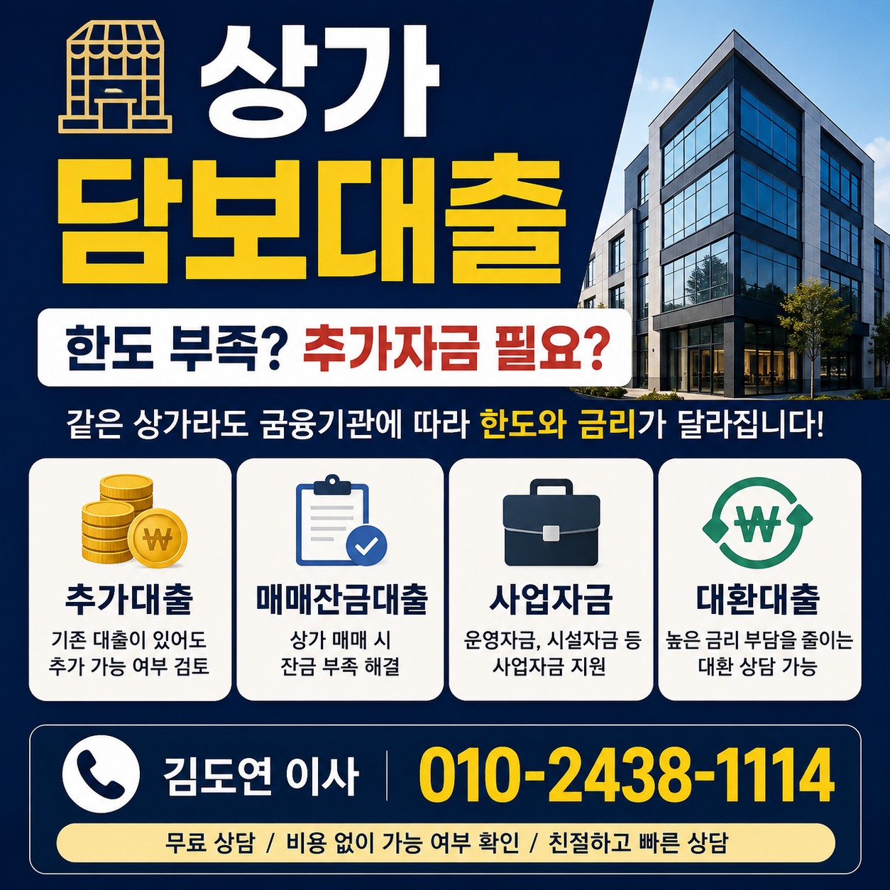 상가담보대출 한도 때문에 고민이신가요?  상가담보대출을 문의하시는 분들을 만나보면 이런 고