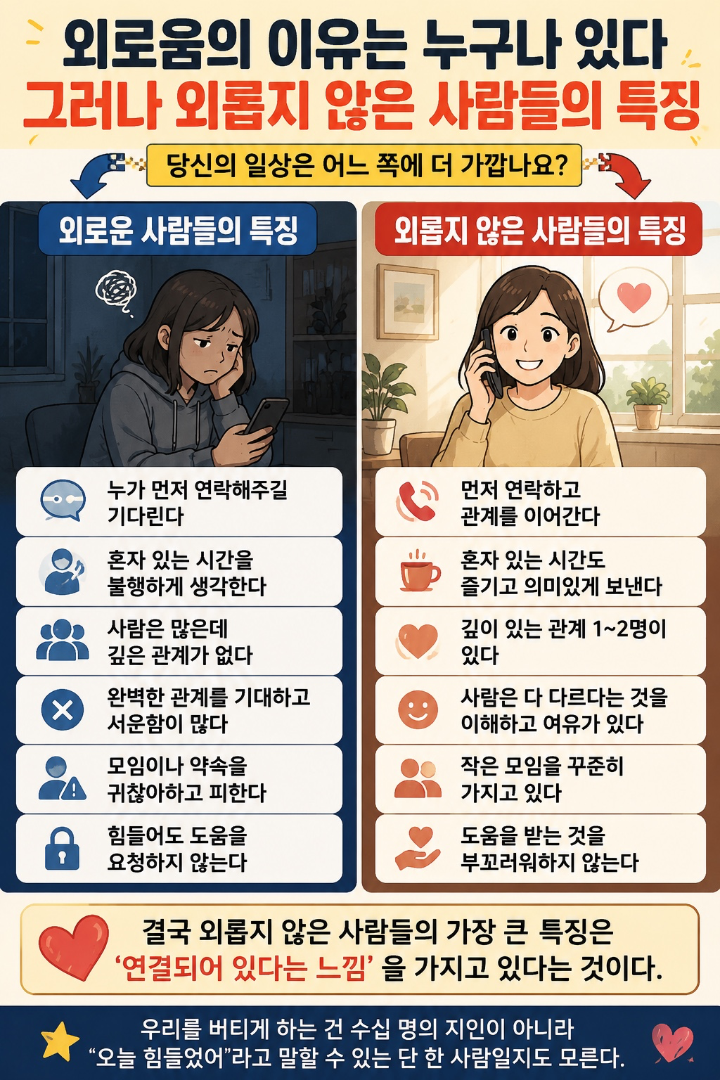 혼자라는 생각 들 때 💭