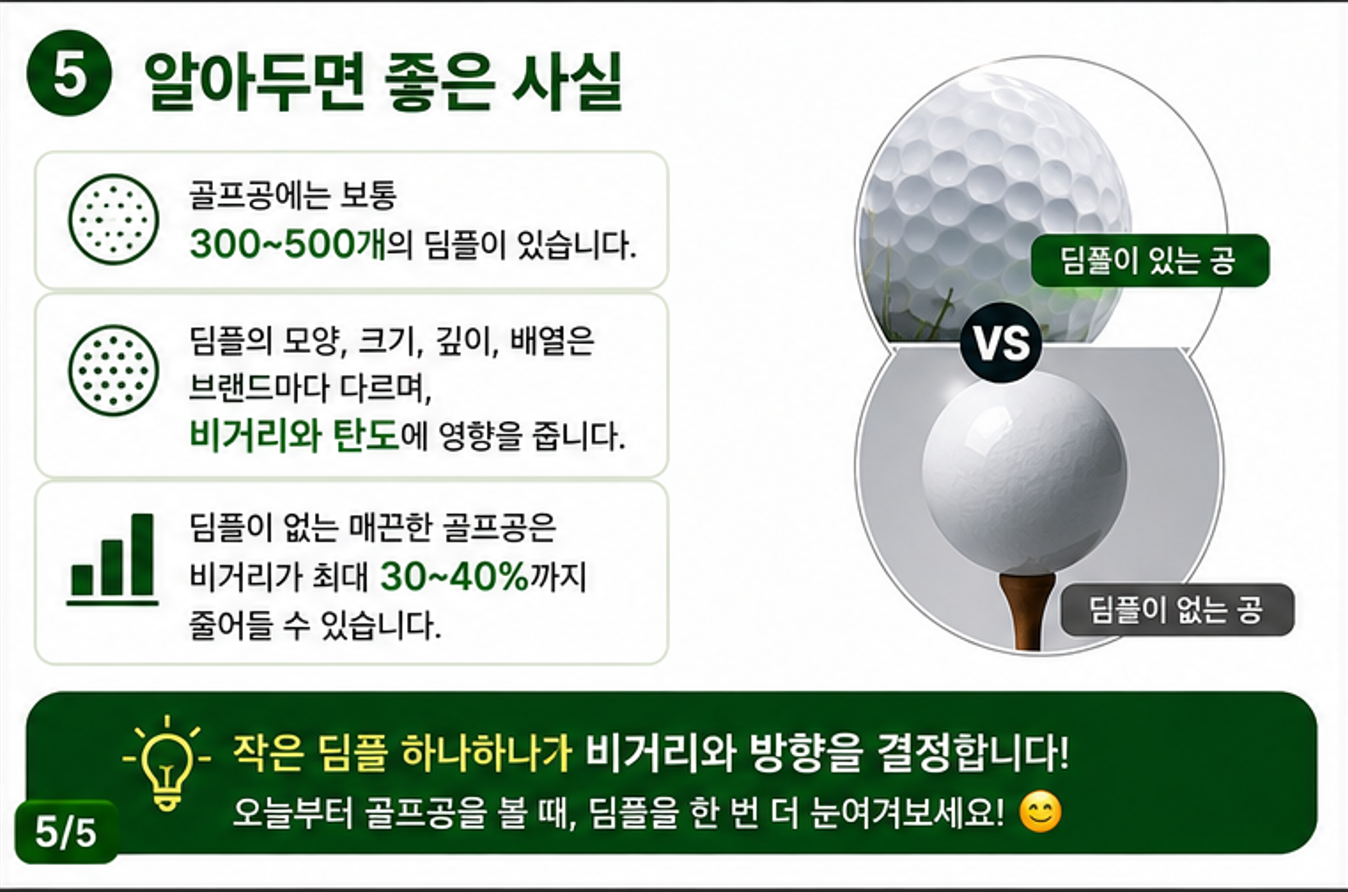 골프공에 홈(딤플)이 많은 이유는 무엇일까요?