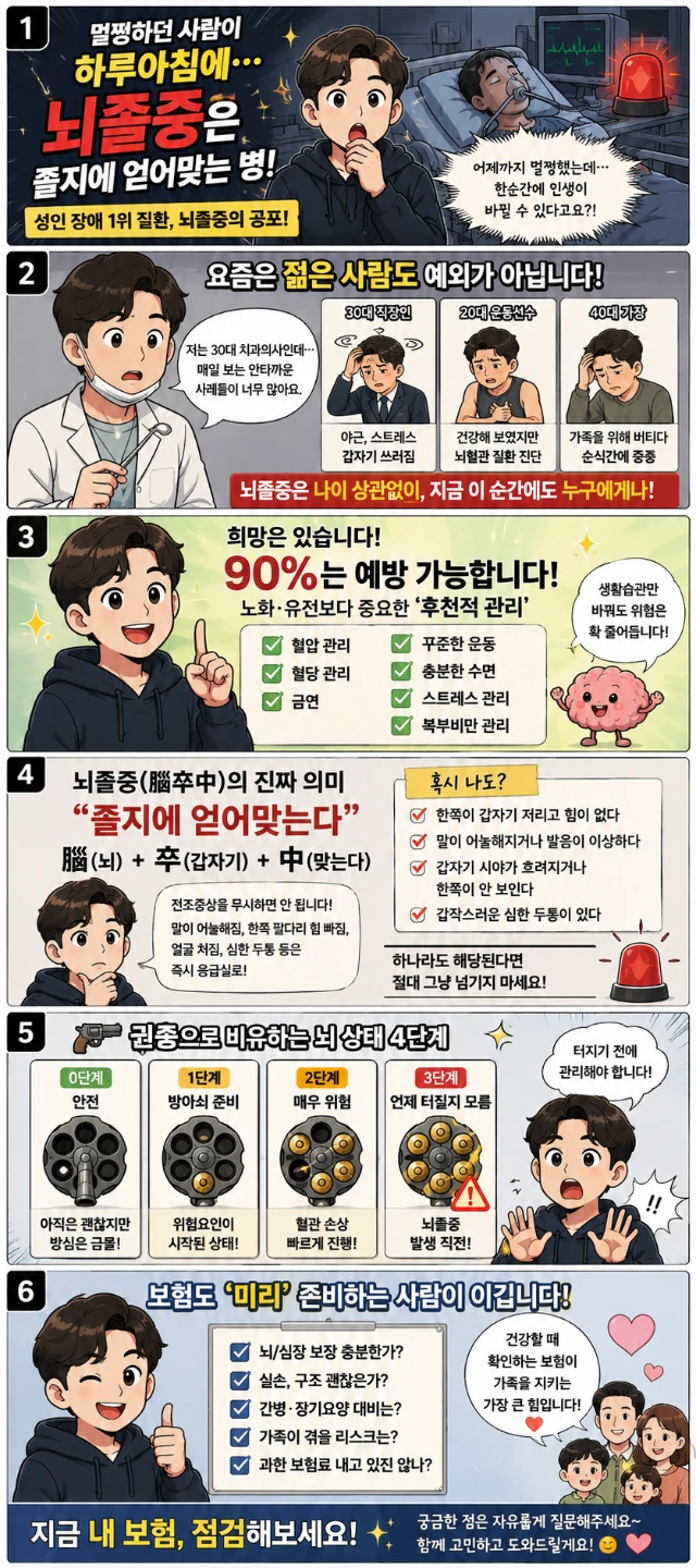 멀쩡하던 사람이 하루아침에 … 뇌졸증 대비하자.