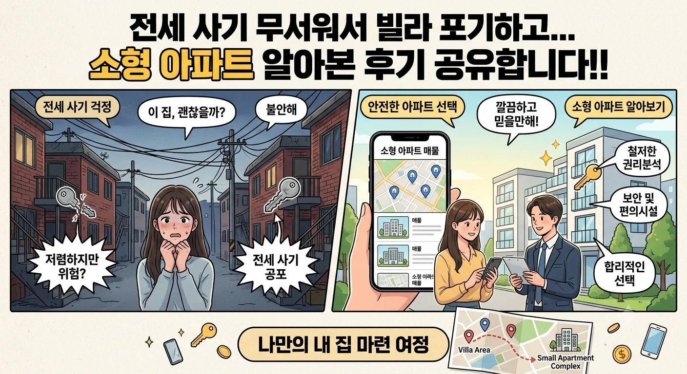 전세 사기 무서워서 빌라 포기하고 소형 아파트 알아본 후기 공유합니다!!