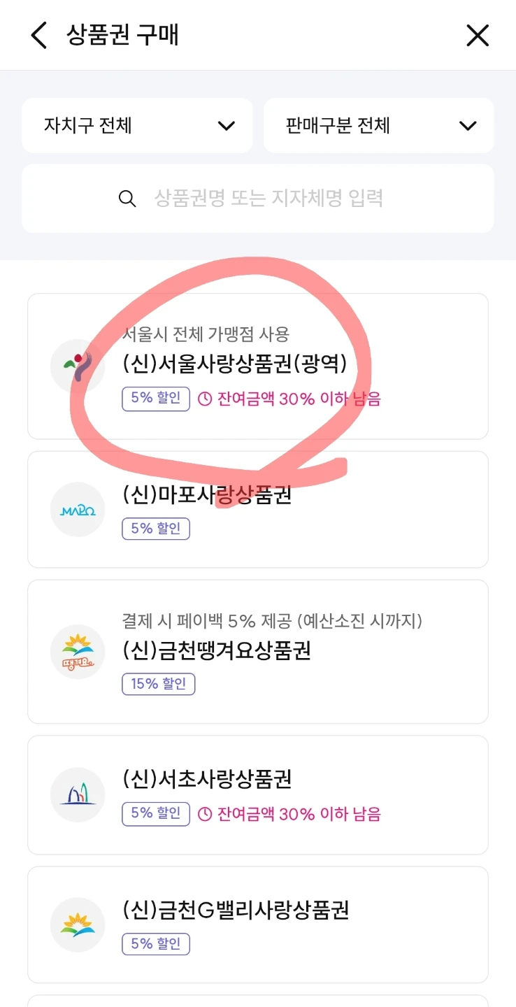 서울페이 5%  서울페이 앱~