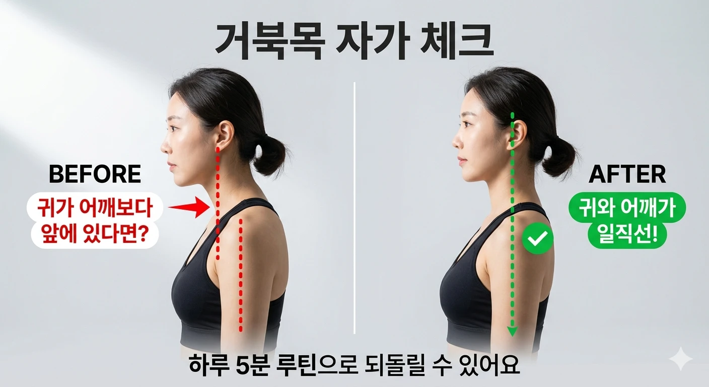 거북목, 하루 5분이면 달라져요 — 앉은 자리에서 하는 목 위치 되돌리기 루틴