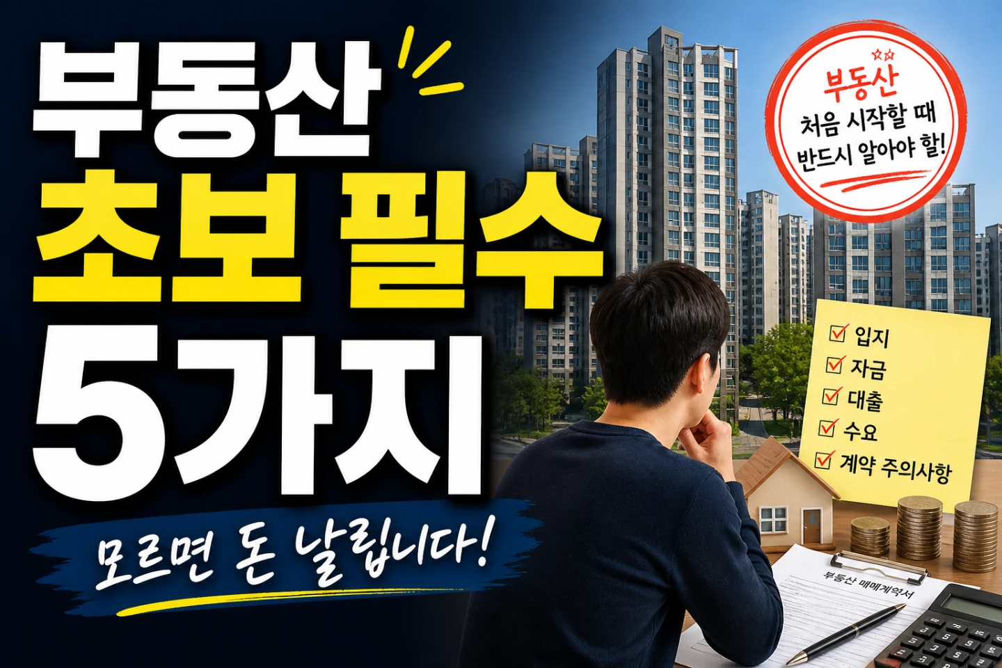 부동산 처음 시작할 때 반드시 알아야 할 5가지 (모르면 돈 날립니다)