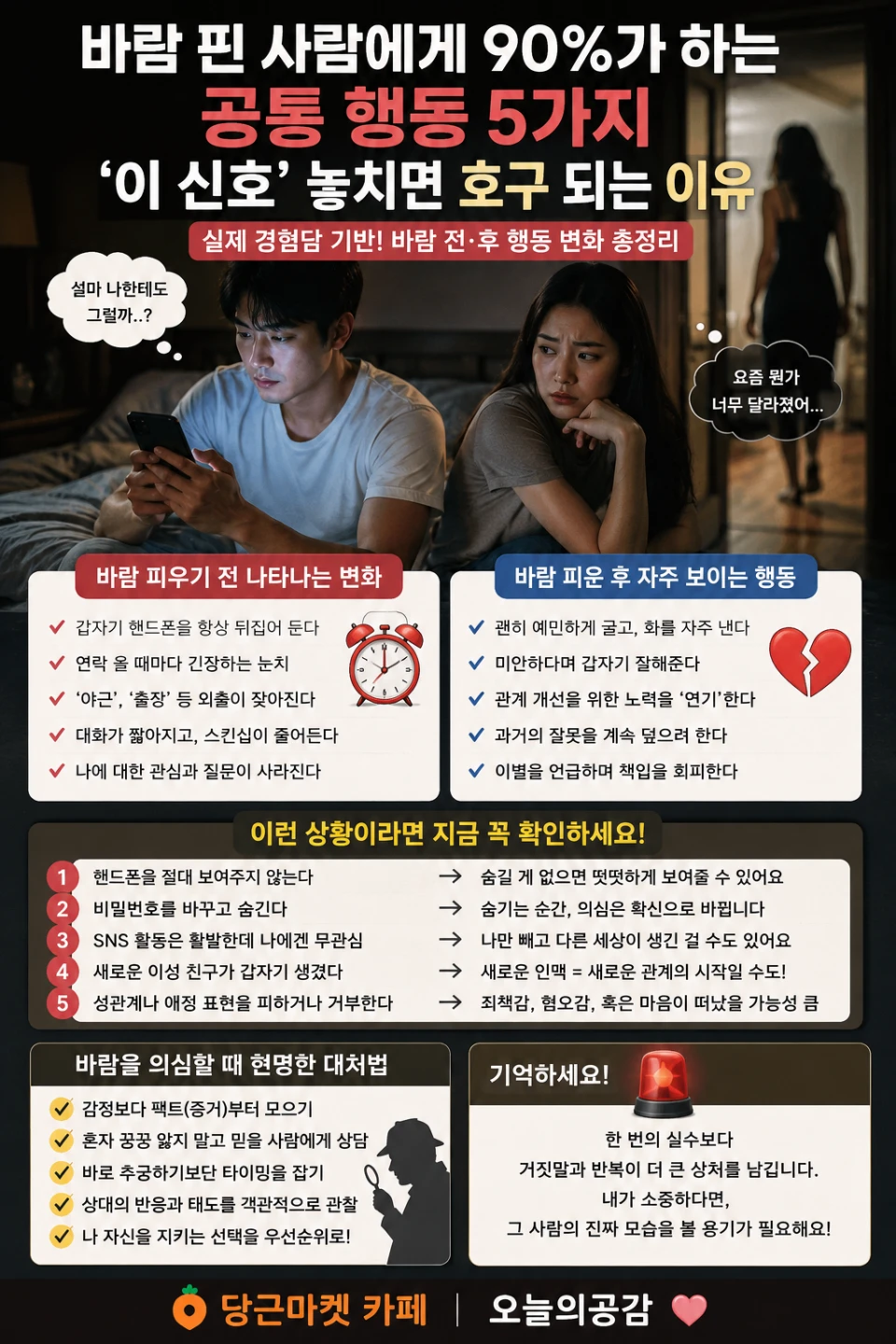 연애하면서 ‘뭔가 쎄하다’ 느꼈는데 결국 맞았다는 사람들… 바람 전 나타나는 행동 변화 현