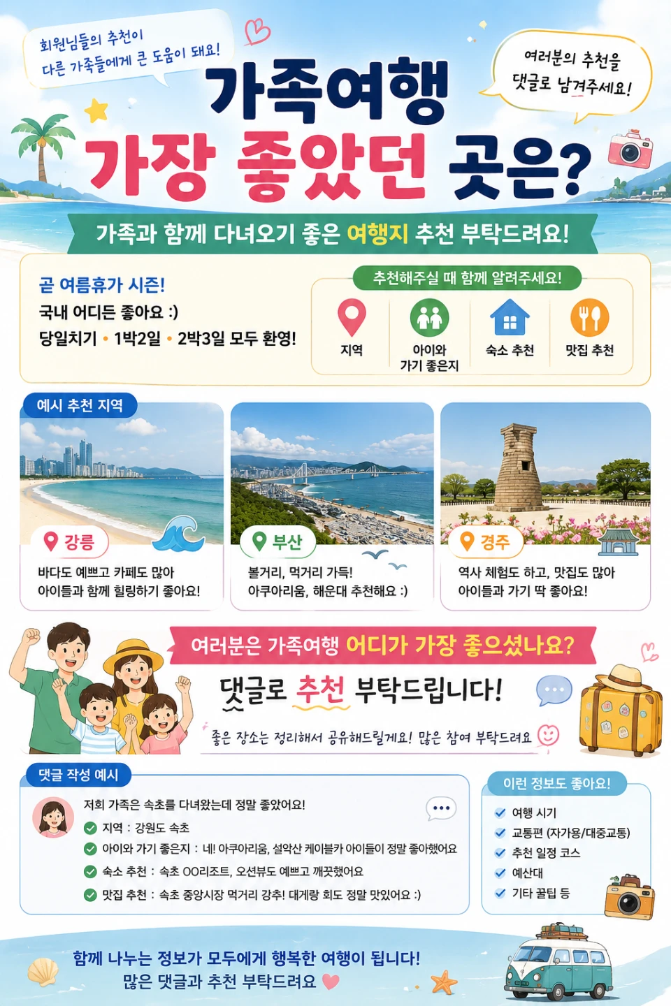 👨‍👩‍👧‍👦 가족여행 만족도 최고였던 곳은?