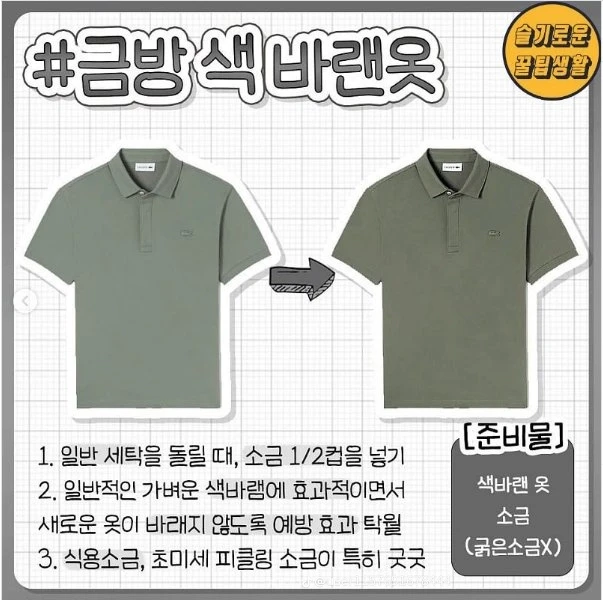 변색된 옷을 살려주는 꿀팁정리