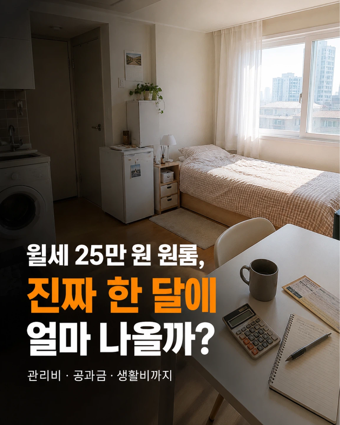 월세 25만 원 원룸, 진짜 한 달에 얼마 나올까?
