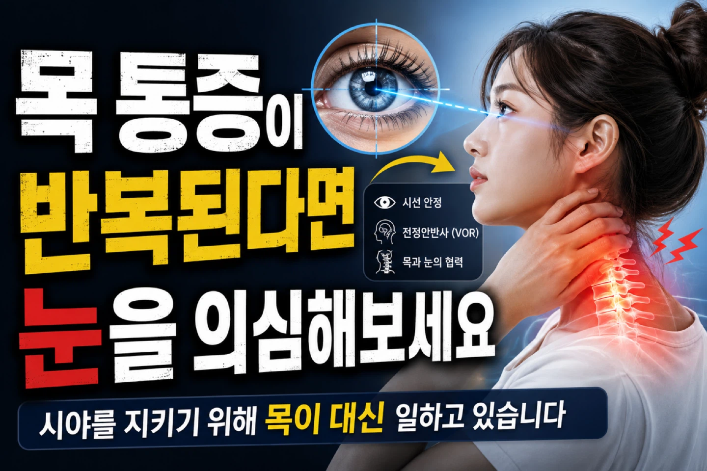 목 통증이 반복된다면 눈을 의심해보세요