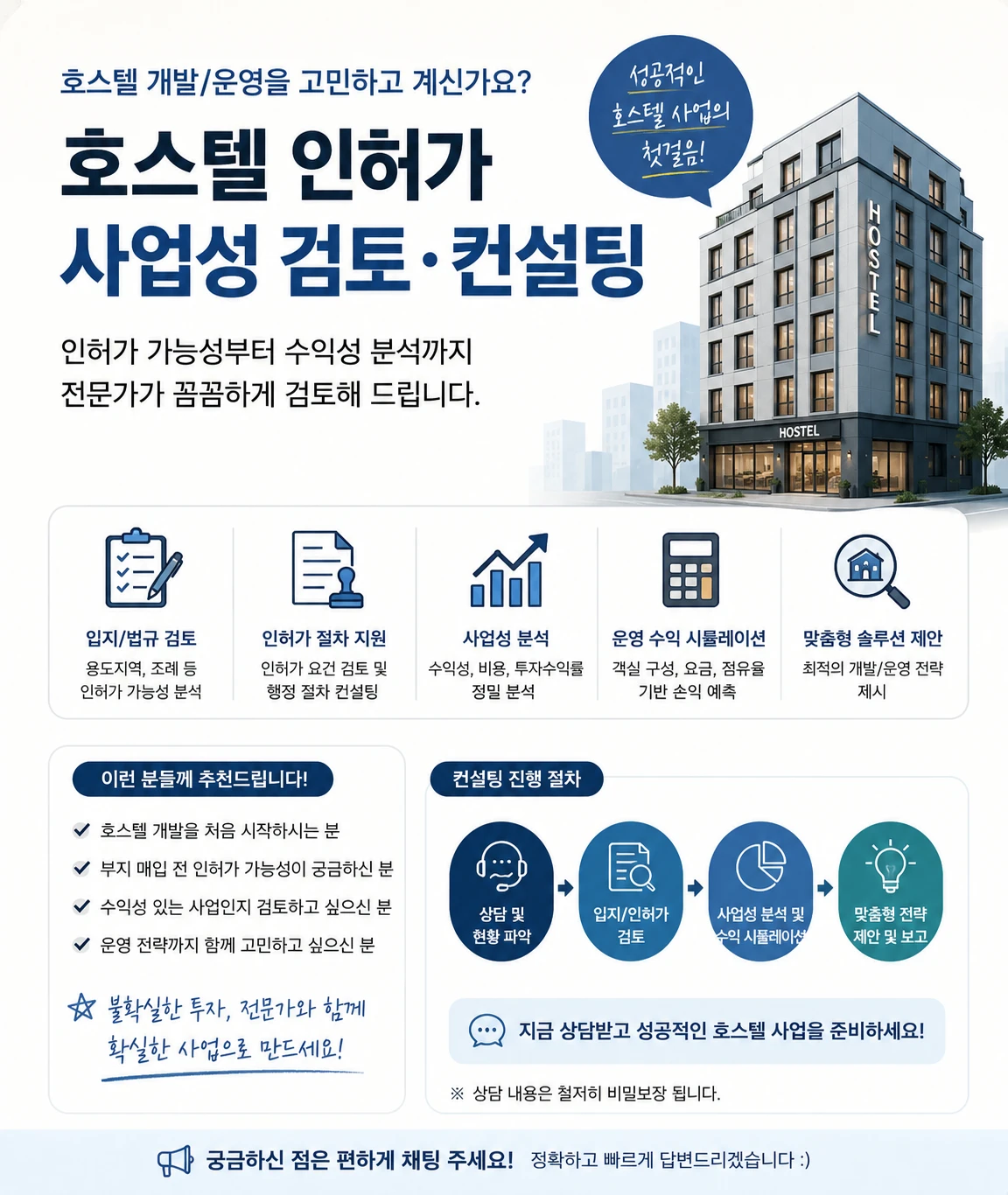 호스텔 인허가 사업성 무료 컨설팅