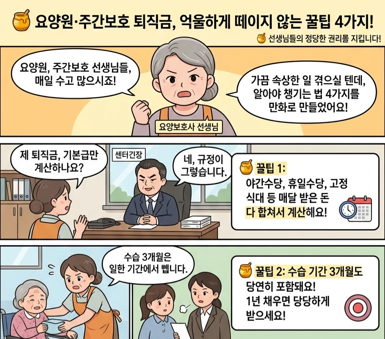 요양원·주간보호 퇴직금, 억울하게 떼이지 않는 4가지 /꿀팁