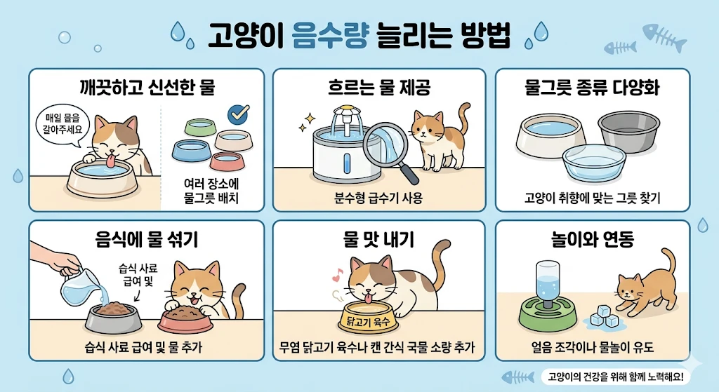 고양이 음수량 늘리는 방법