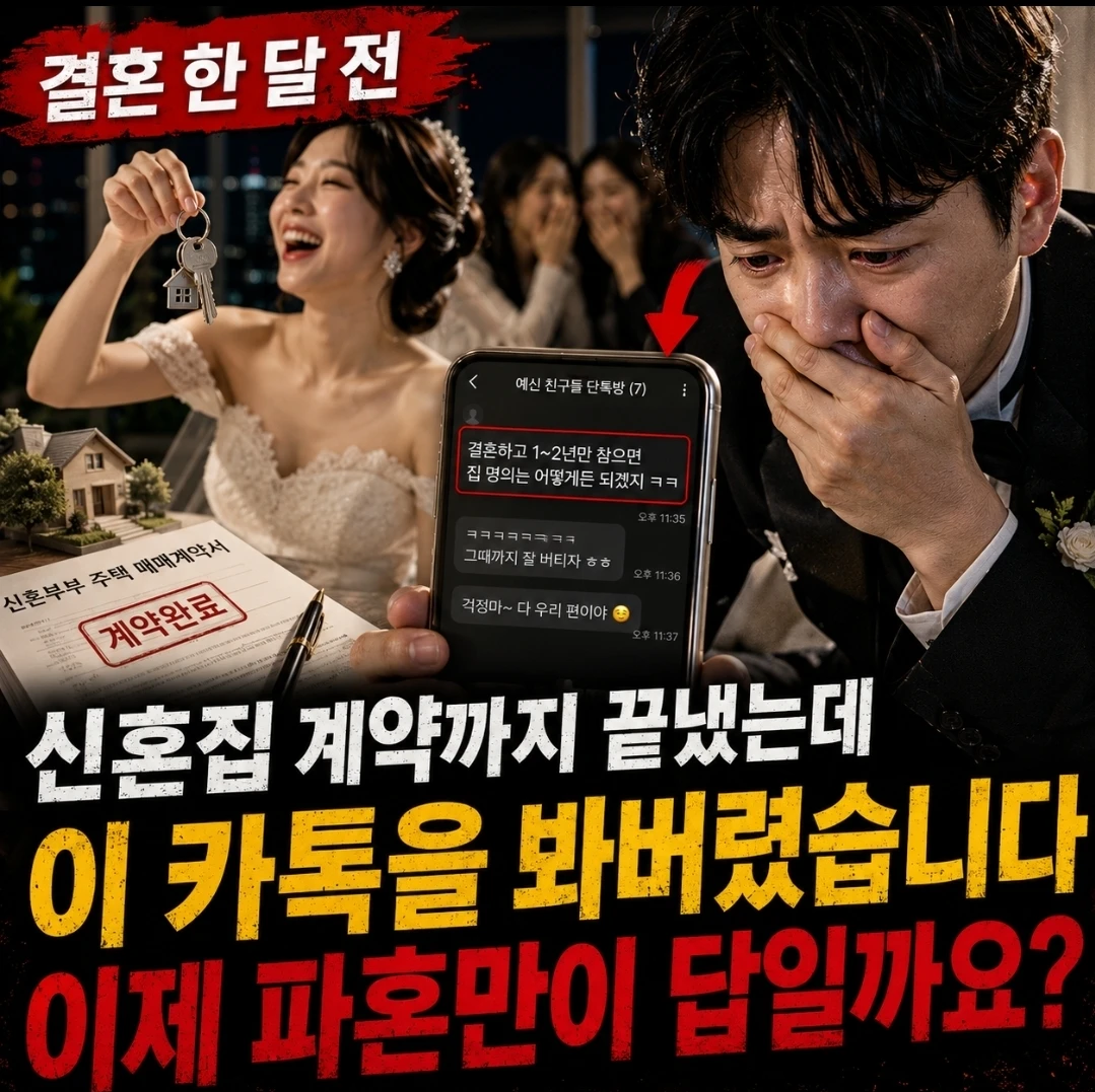 결혼 한 달 남기고 단톡방에서 알게 됐습니다