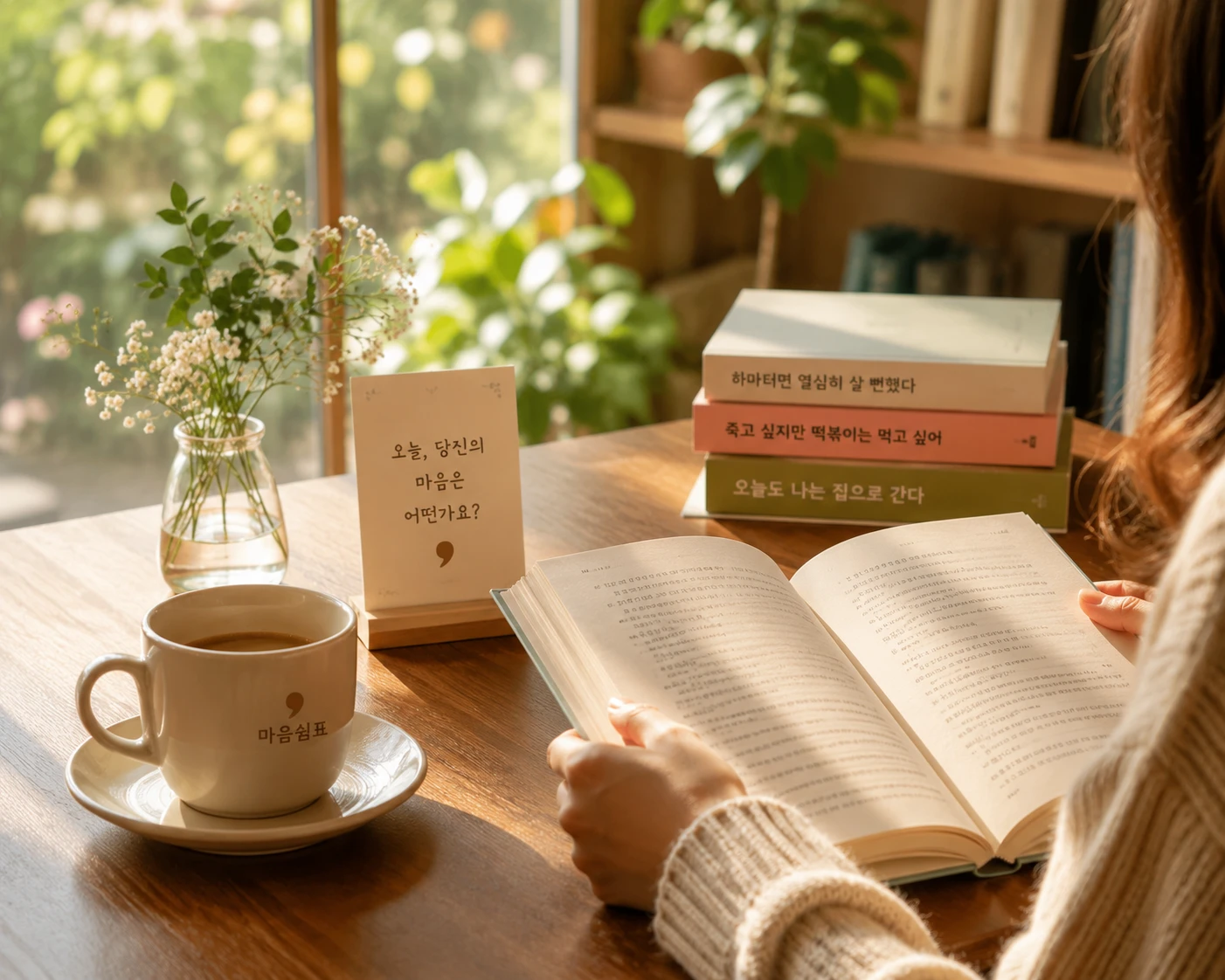 커피 한 잔과 책 한 권이 작은 쉼표가 되어줄지도 모릅니다. ☕📚