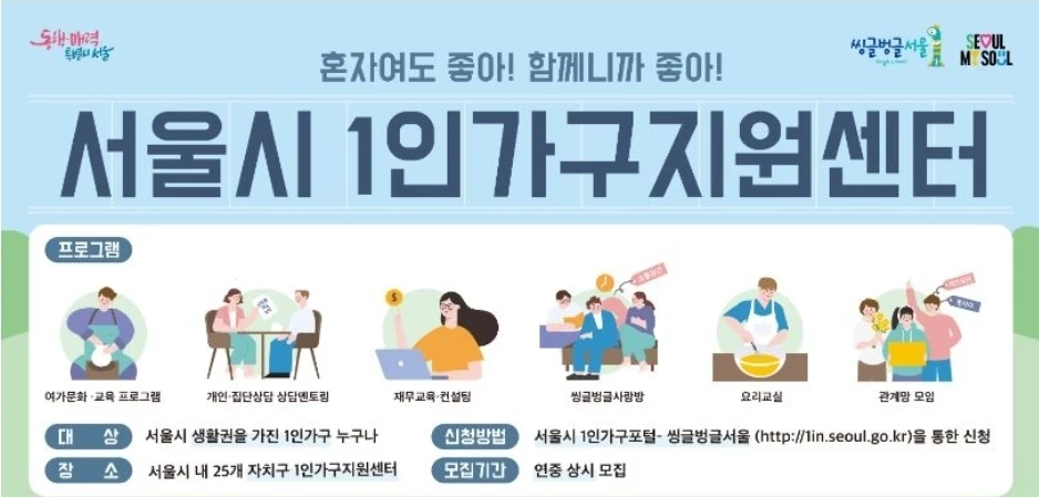 서울시 1인가구 지원센터 안내