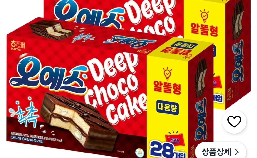 해태제과 오예스 28p, 840g, 2개, 15,120원