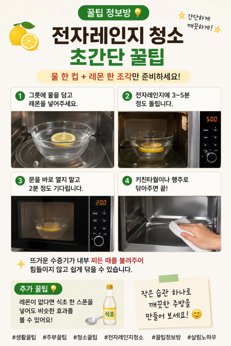 🧽 전자레인지 청소 초간단 꿀팁