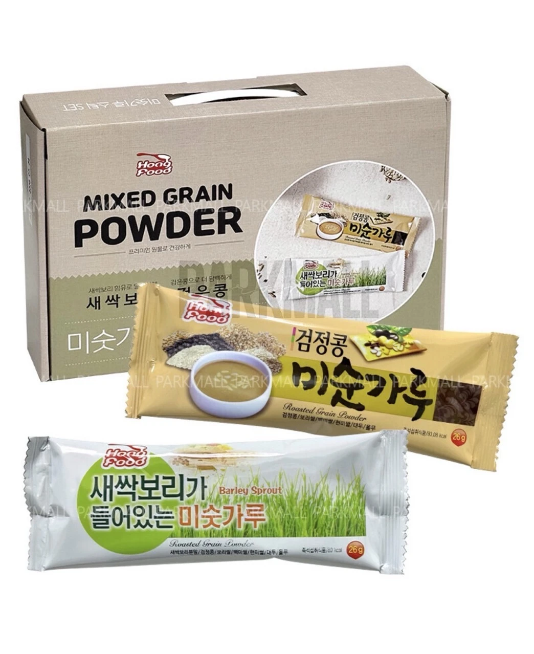 홍푸드 미숫가루  새싹보리 10스틱+ 검정콩10스틱 (26g)  1박스12개 가격 6000