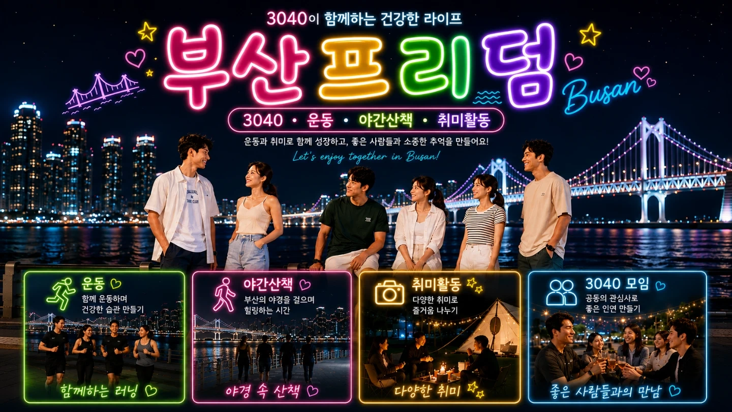 💫부산3040 미혼.야간산책.취미활동💫 | 당근 모임