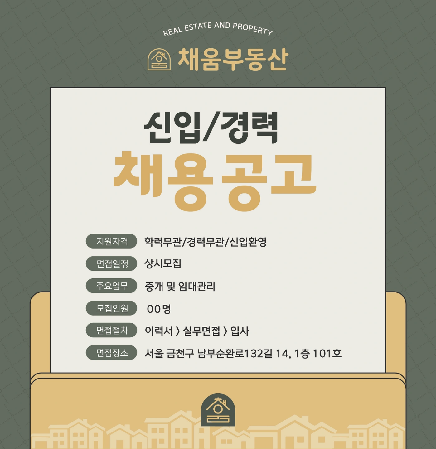 부동산중개보조업무 기본급300만원 +알파