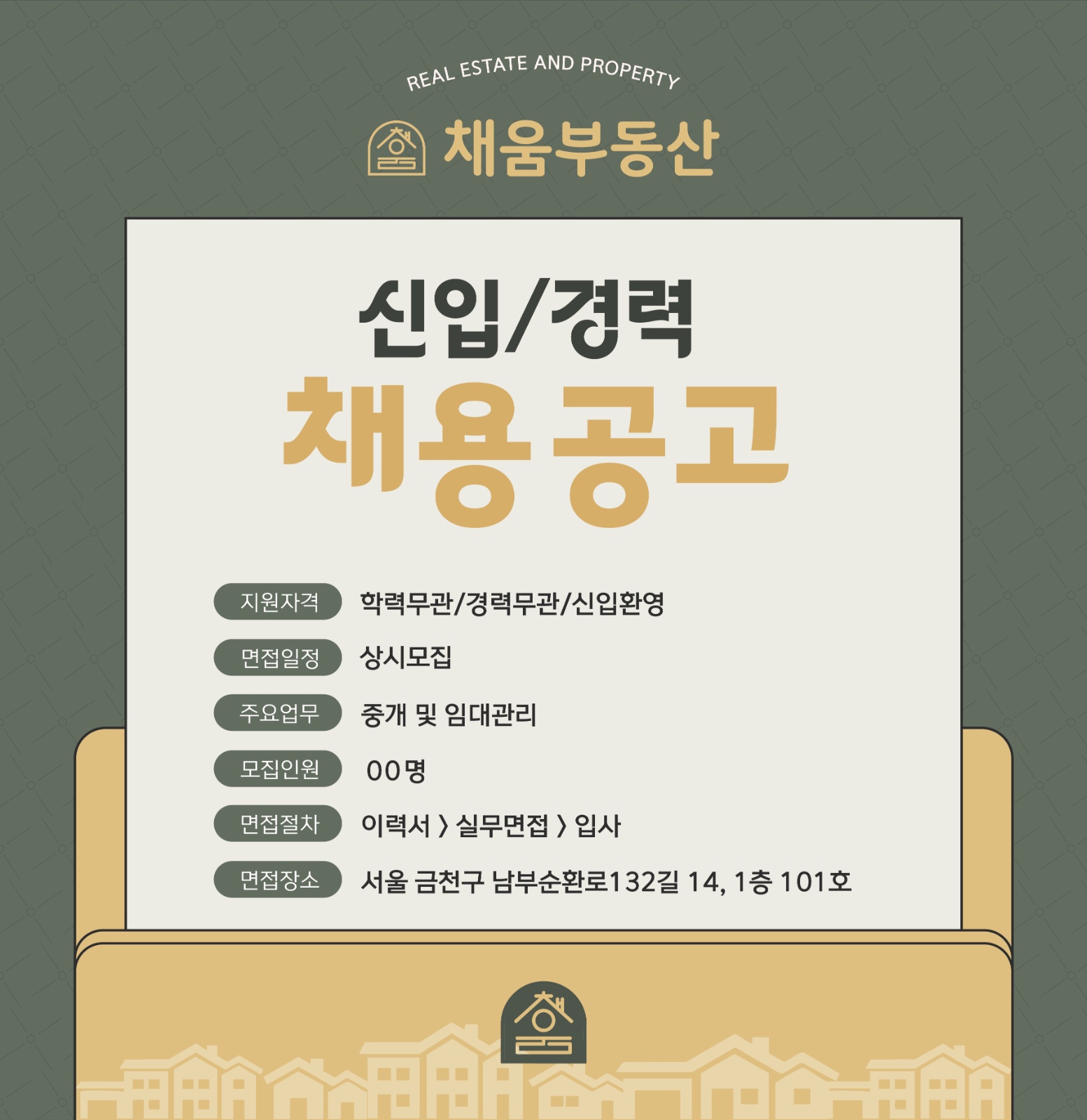 부동산중개보조업무 월 400만원보장 실적 관계없음 공고 썸네일
