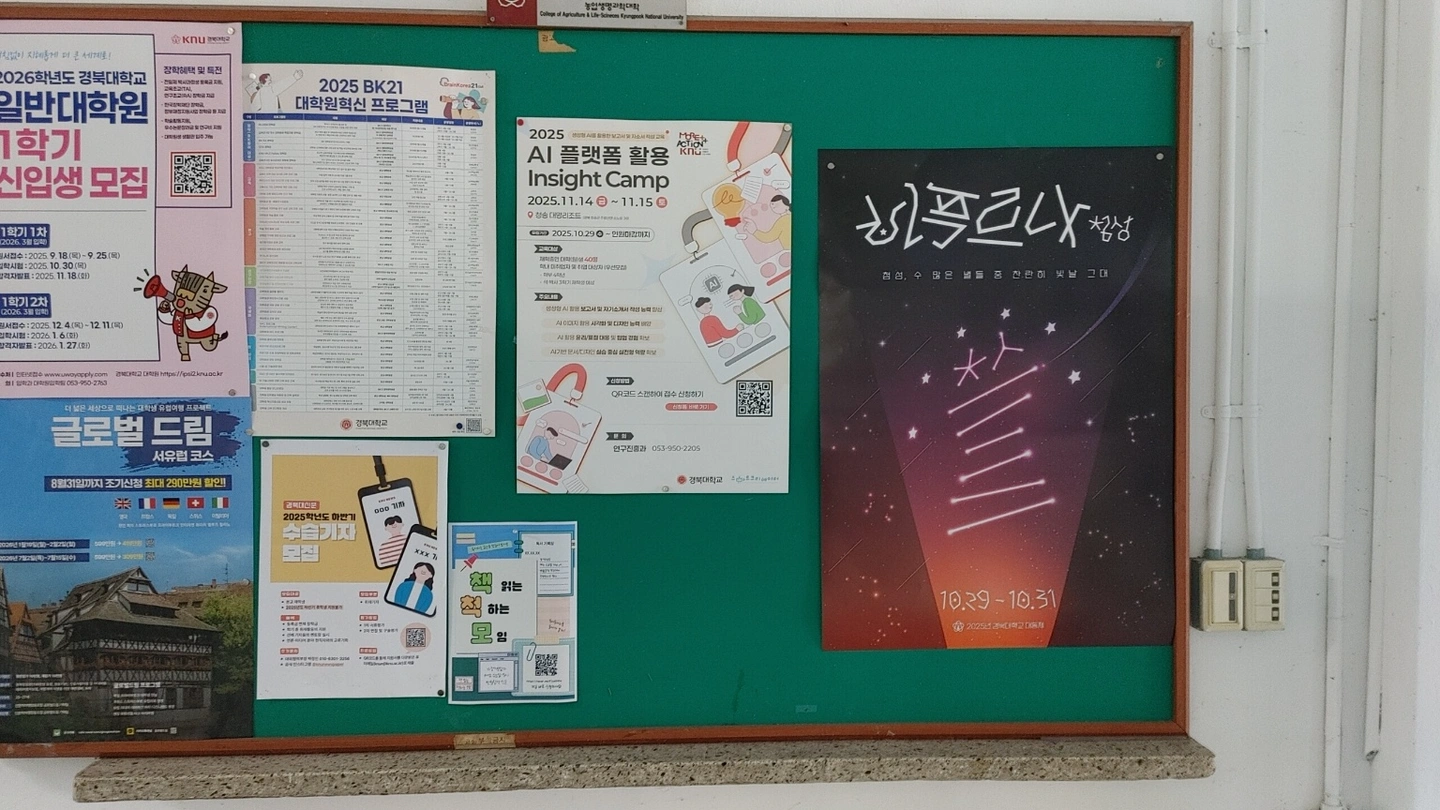 경북대 창업교육관련 포스터 붙이기