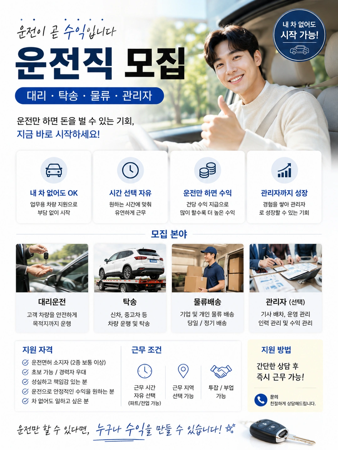 월 350이상 운전직 모집 (일급가능)