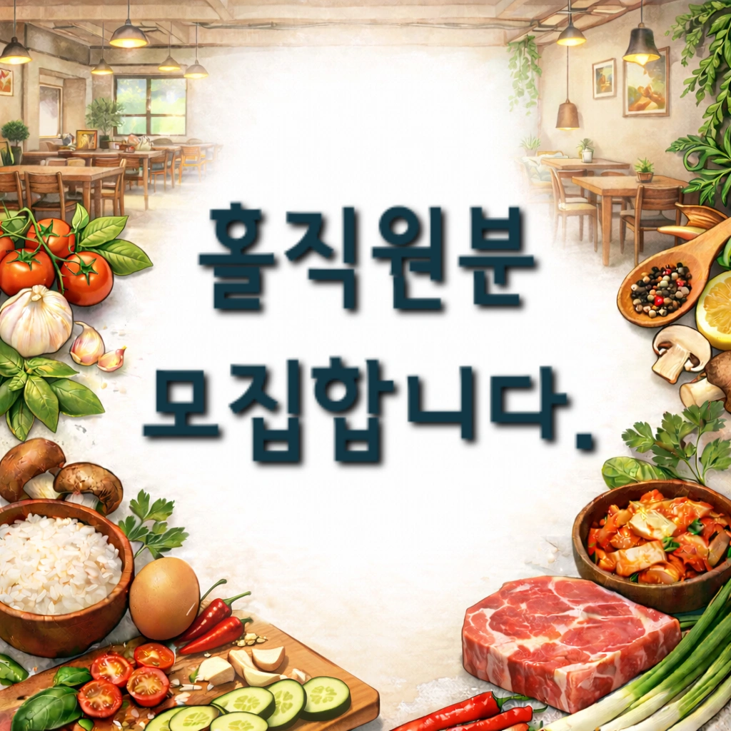 홀파트타이머, 정직원분 모집 합니다.