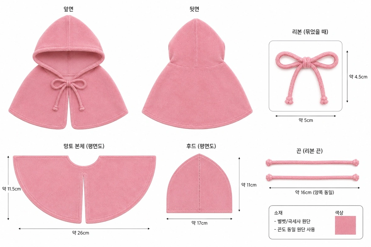 재봉틀로 인형망토 만들어주실 분 구해요!
