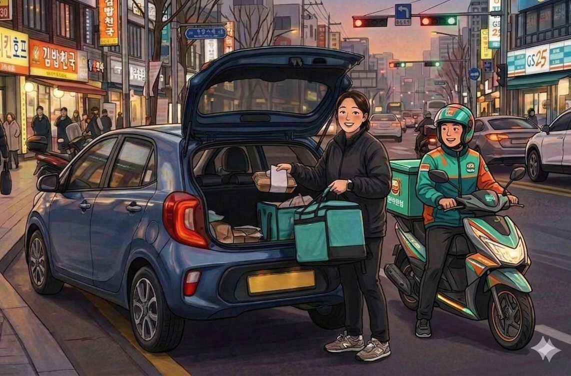 본인 경차.전기차,오토바이로 배달