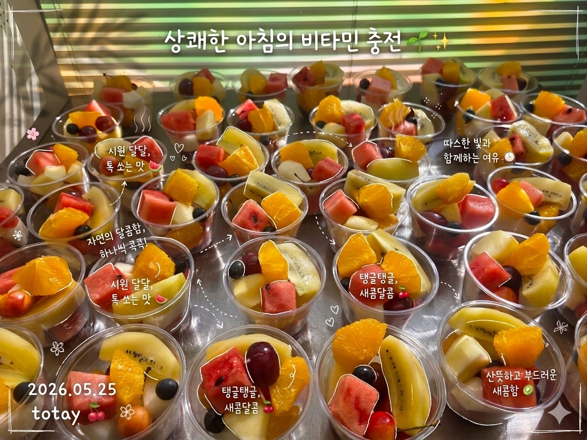 한남동 컵과일 손질