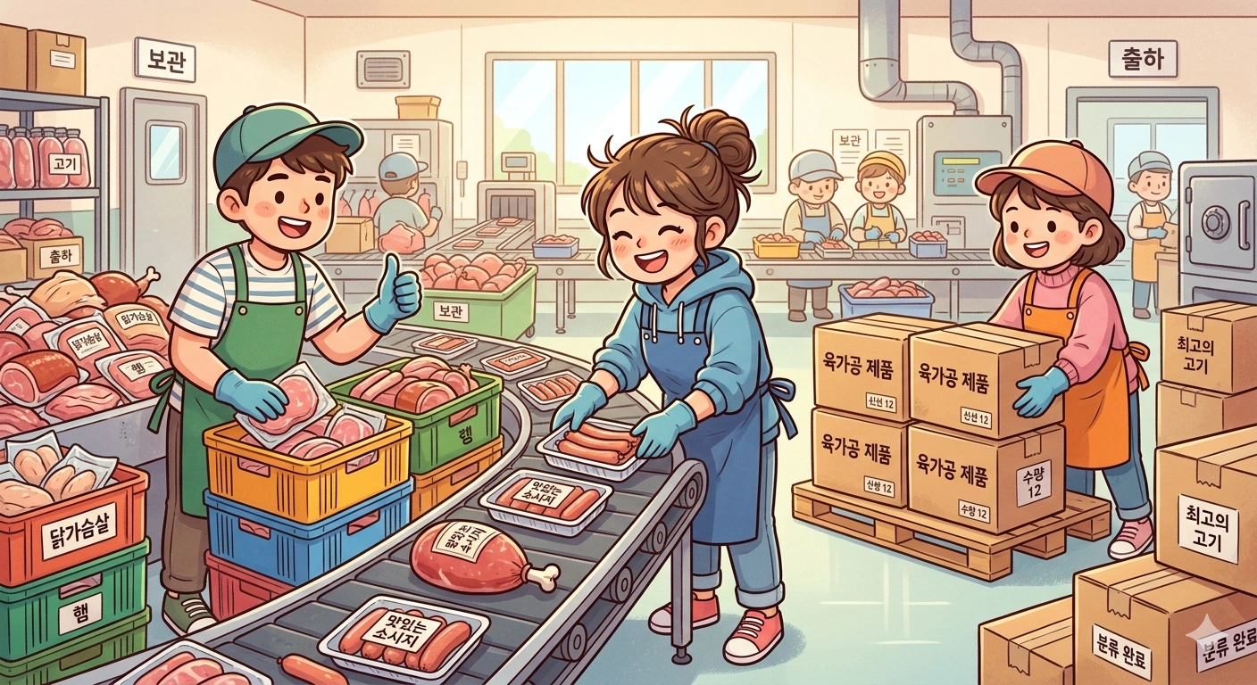 육가공 포장및 분류업무 직원구해요